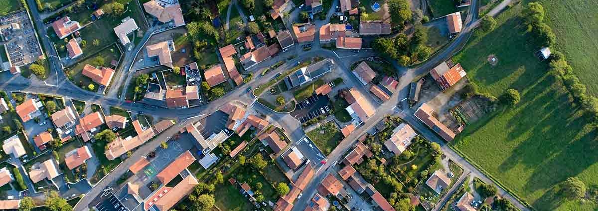 Ortschaft in Vogelperspektive
