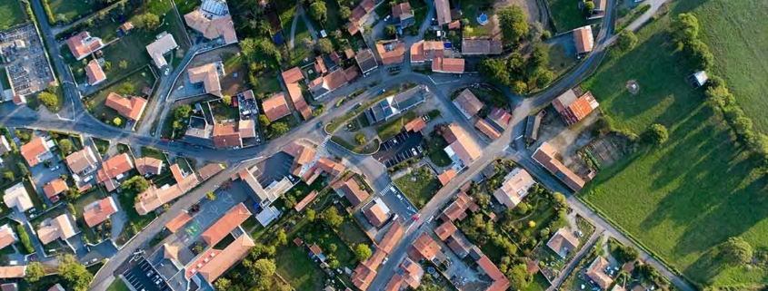 Ortschaft in Vogelperspektive