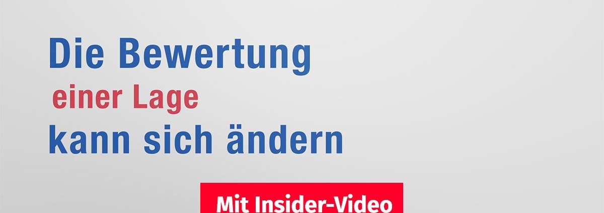 Vor einem weißen Hintergrund steht in blauer und roter Schrift: "Die Bewertung einer Lage kann sich ändern" | Immobilienbewertung