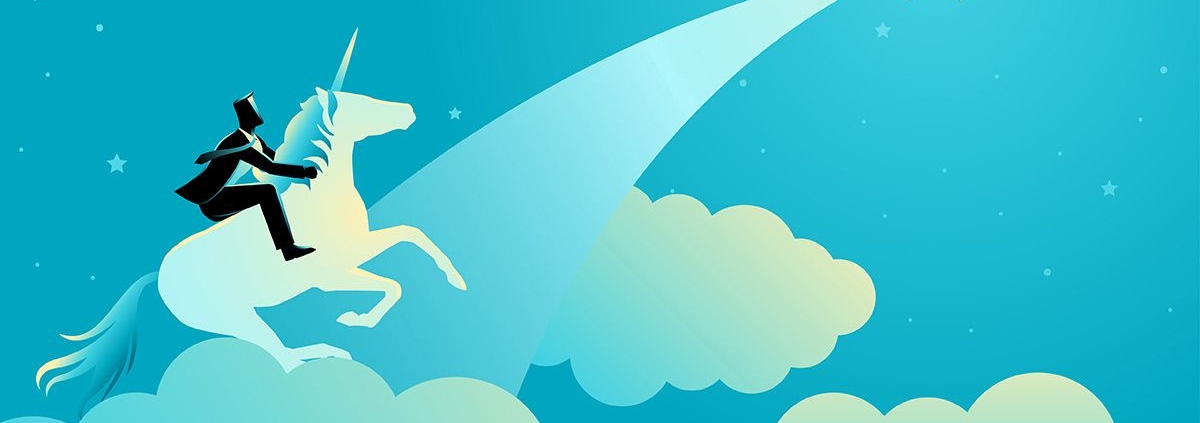 Zeichnung eines Einhorns auf Wolken - Makler Mythos Teil 3