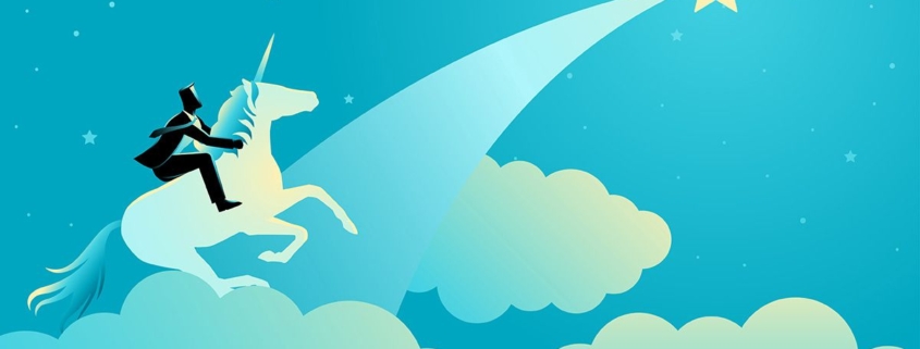 Zeichnung eines Einhorns auf Wolken - Makler Mythos Teil 3