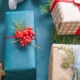Weihnachtsgeschenke in blau und beige - Weihnachtsgrüße