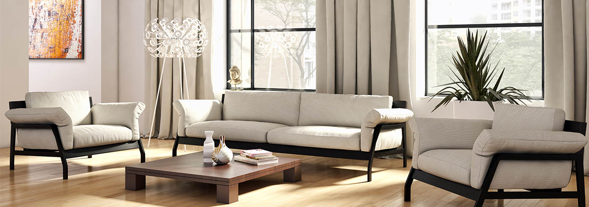 Ein Wohnzimmer mit hellgrauer Einrichtung - Was Homestaging bewirkt