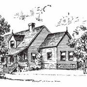 Bleistiftskizze eines Einfamilienhauses in der Natur | Bauen oder Kaufen