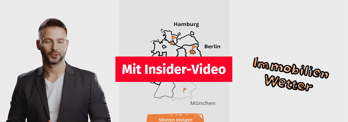 Ein Mann erklärt an einer Deutschlandkarte, wie sich die Mietpreise in Deutschland entwickeln | Entwicklung Mieten in Deutschland