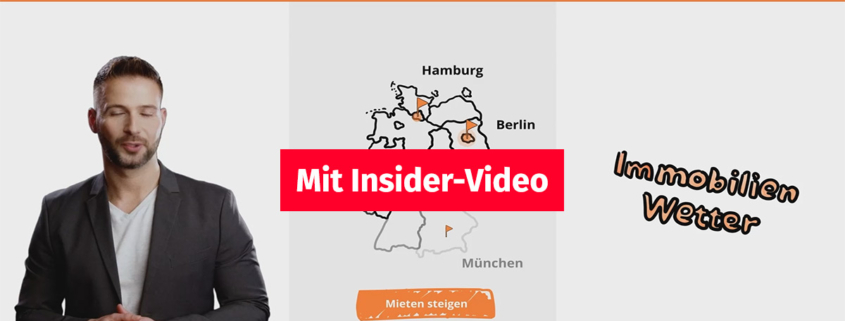 Ein Mann erklärt an einer Deutschlandkarte, wie sich die Mietpreise in Deutschland entwickeln | Entwicklung Mieten in Deutschland