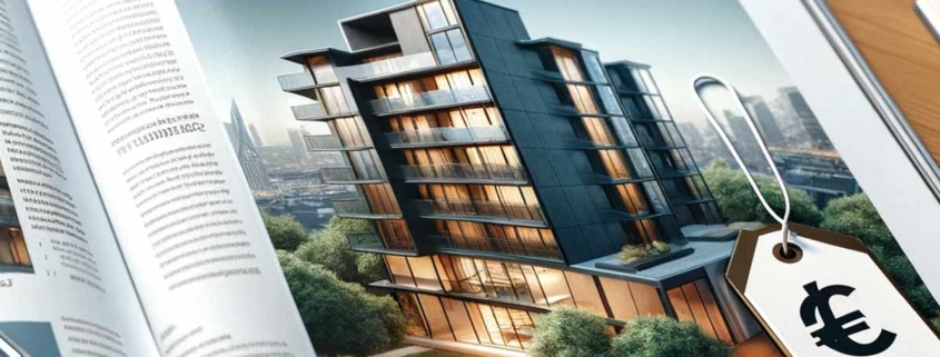 Ein Immobilienmagazin mit einem Preisschild