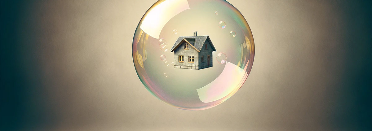 Blase mit einer Immobilie