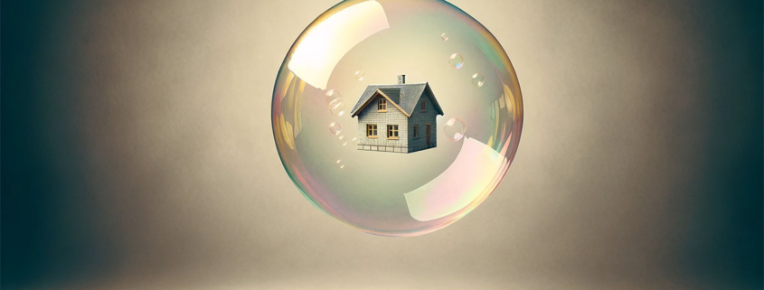 Blase mit einer Immobilie